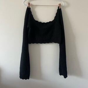Crochet off the shoulder black top